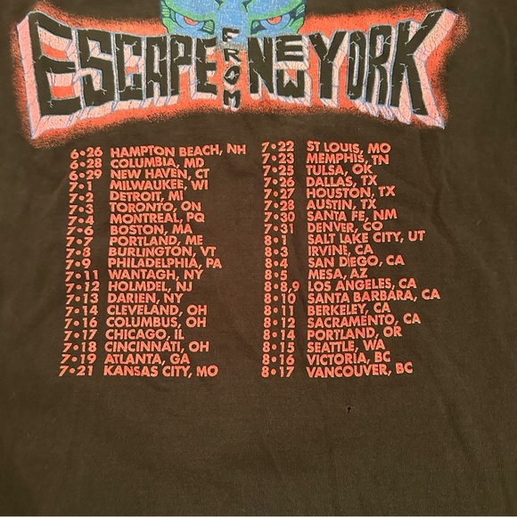 Ramones 1990 American tour shirt Escape from New York L (n3) - Picture 3 of 13
